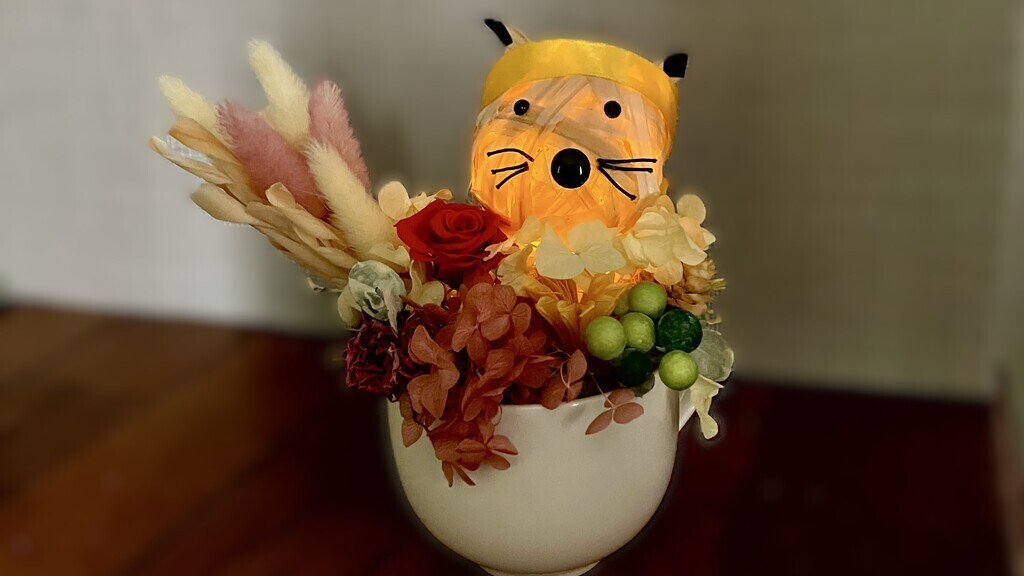 【産業フェスタ出展】かんなくずキューちゃんランプシェード＆プリフラカップ製作体験