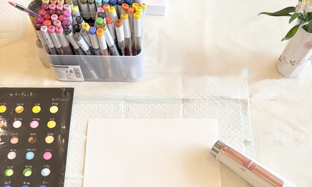 アルコールインクアートでイルカのフォトスタンド作り