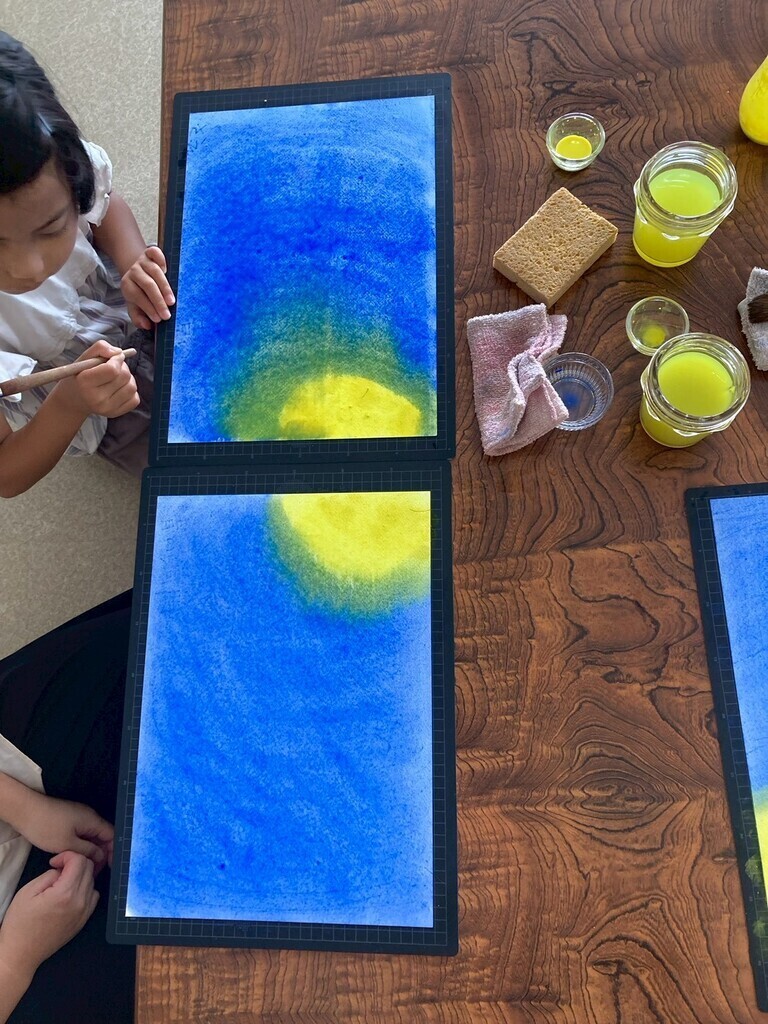 夏休み1年生にじみ絵教室